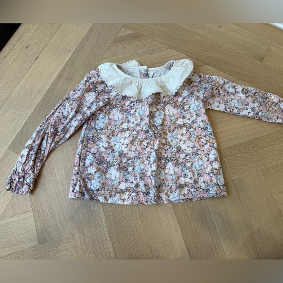 Jamie and Jack Floral Ruffle Collar Top 3T girls - Picture 1 of 9